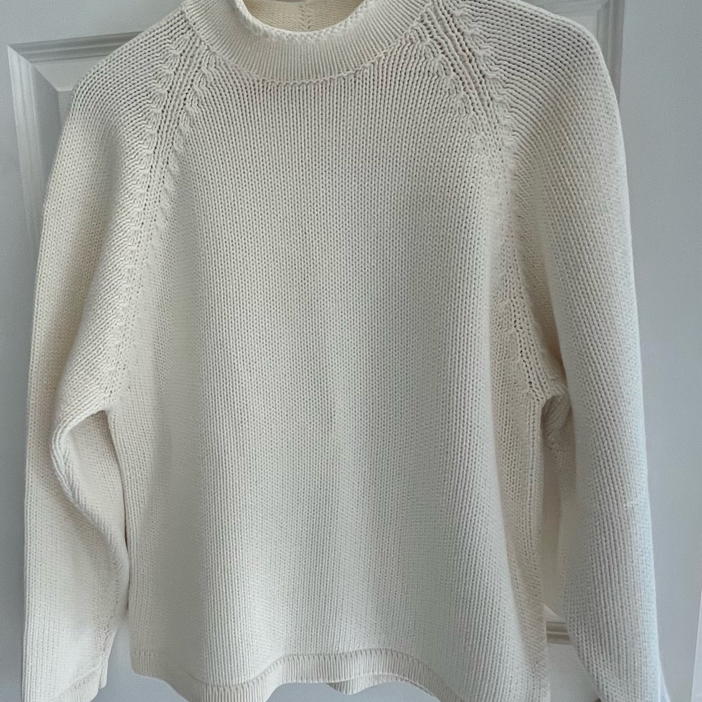 J. Crew Cream Crew Neck Sweater with Cozy Knit